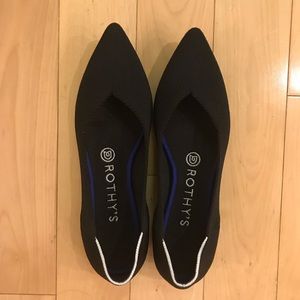 Rothy’s Black Flats Pointy Toe Size 7.5